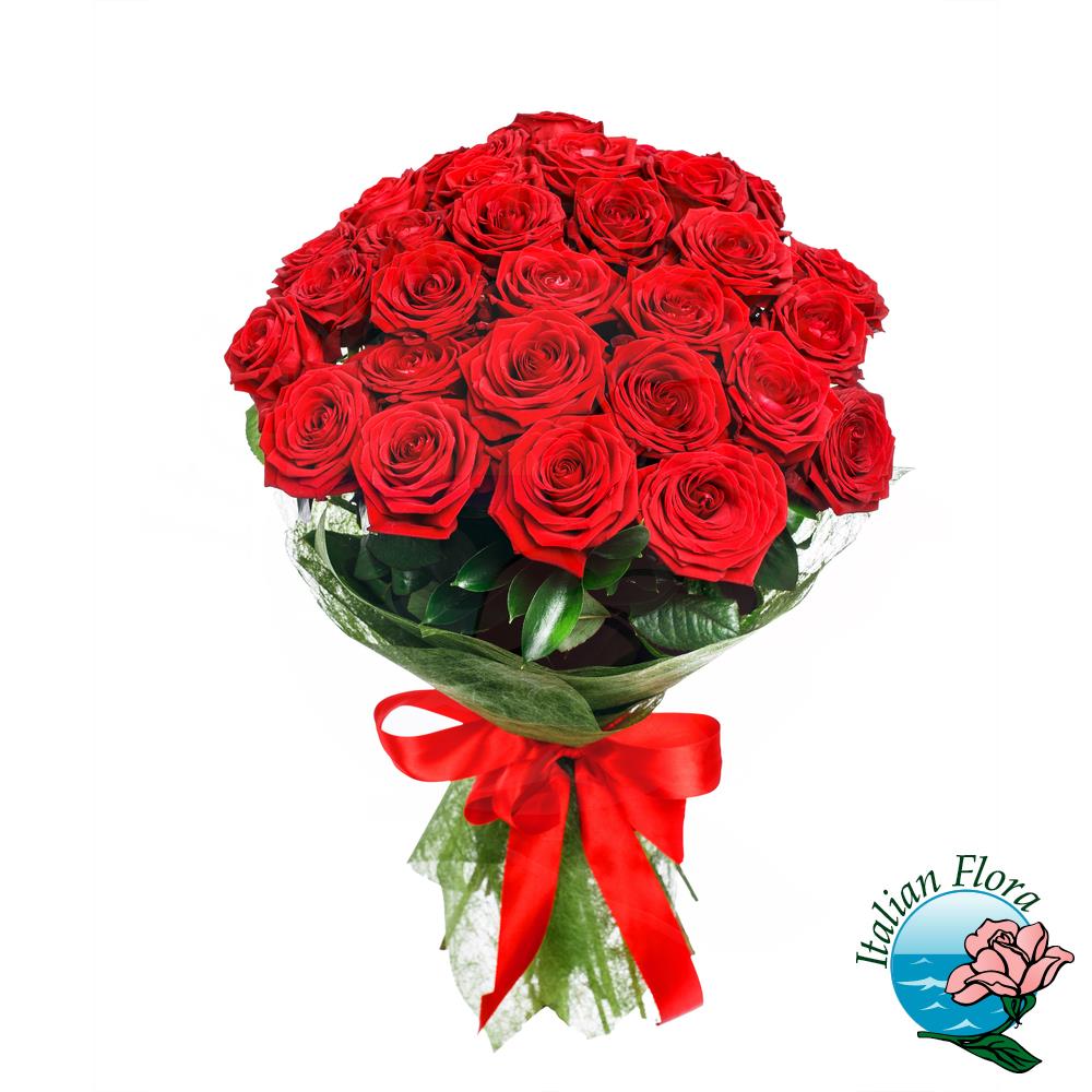 Esclusivo mazzo di 24 rose rosse - Italflora