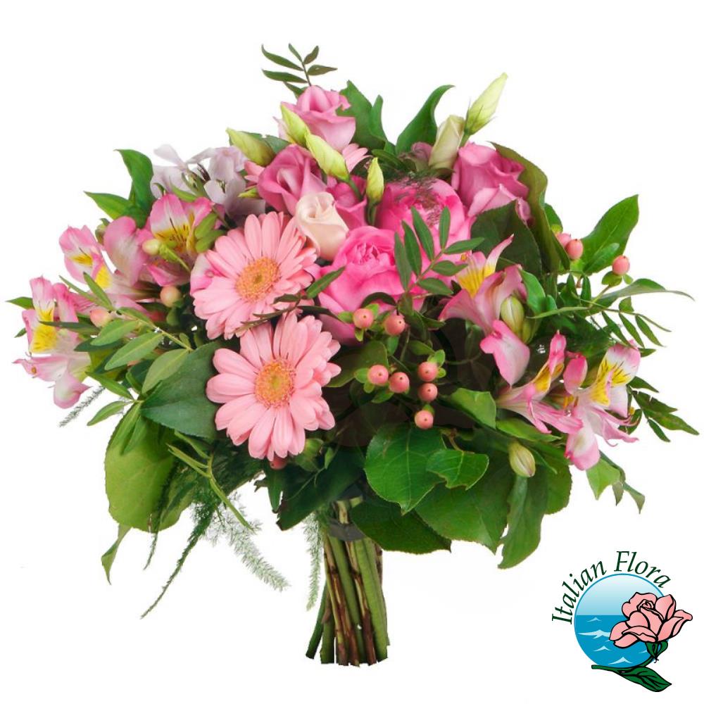 Mazzo di fiori rosa con roselline - Italflora