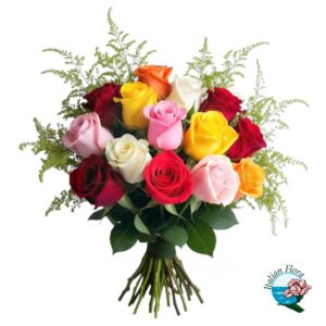 Mazzo di rose colorate