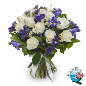 bouquet bianco e blu