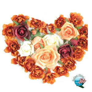 cuore di rose arancio