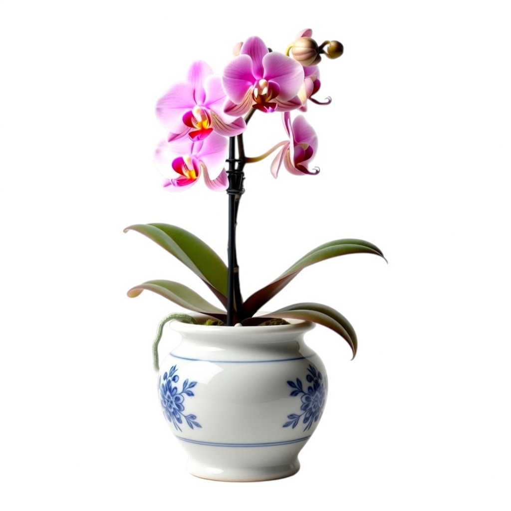 Orchidea 1 stelo Phalaenopsis rosa