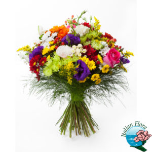 Bouquet colorato con mimosa