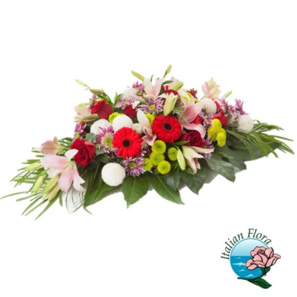 cuscino funebre con fiori misti