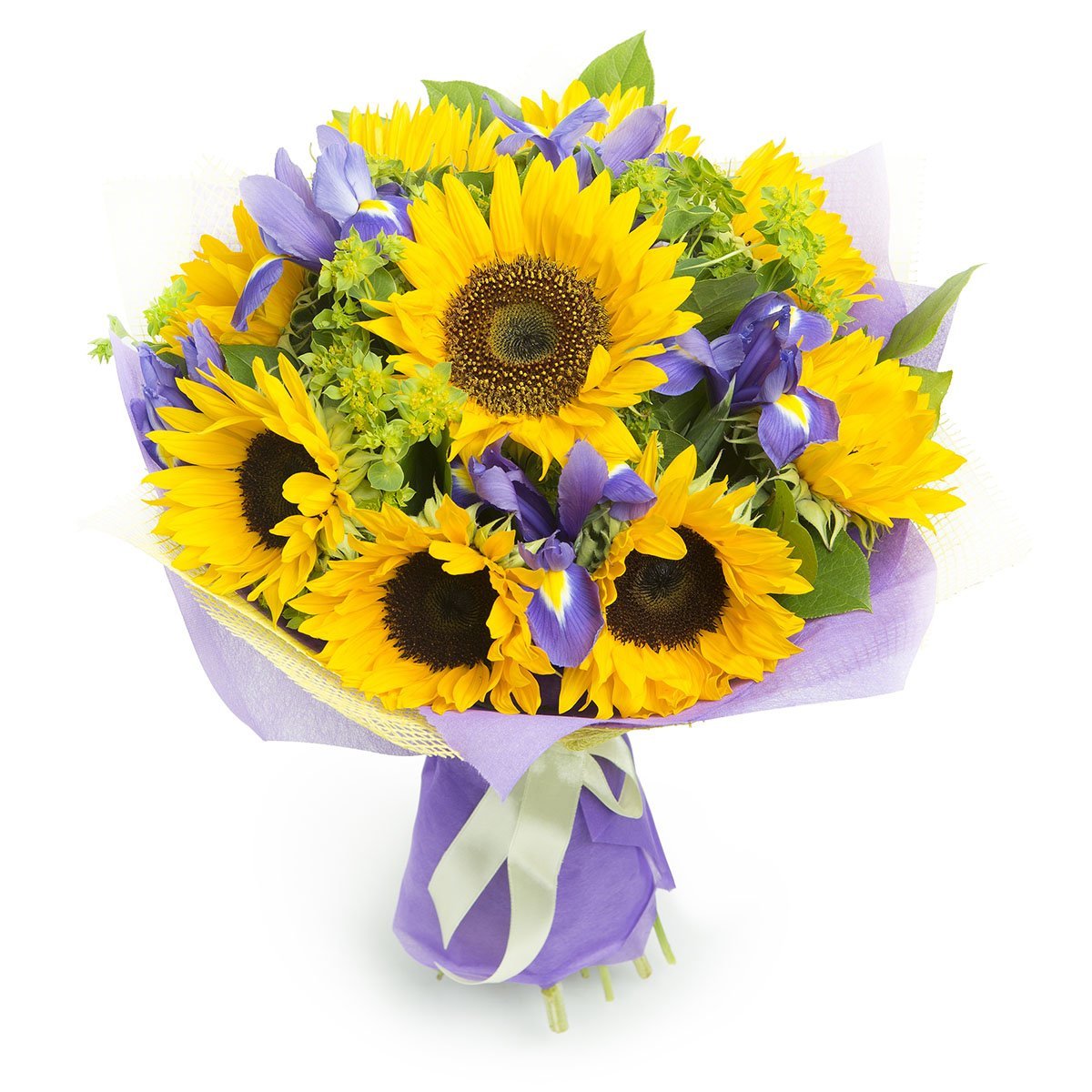 Bouquet Di Girasoli E Fiori Viola Italflora