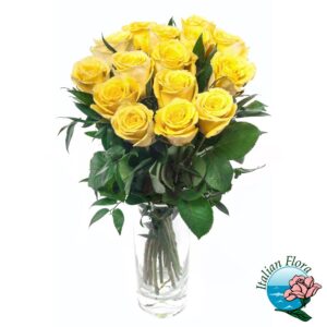 Bouquet di 12 rose gialle