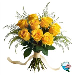 Bouquet di 9 rose gialle