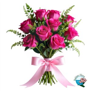 Bouquet di roselline fucsia