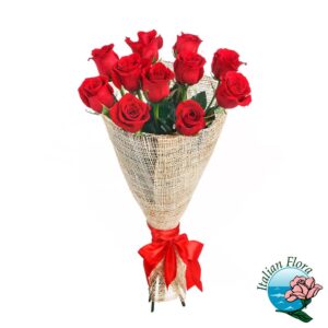Bouquet di 12 rose rosse