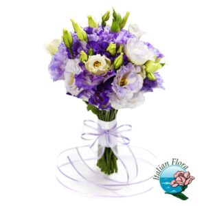 bouquet lisianthus e fiori viola