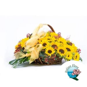 cesto di girasoli