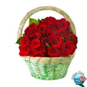 Cesto di rose rosse
