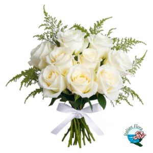 Bouquet di 9 rose bianche