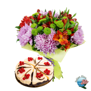 Bouquet misto colorato con Cheesecake