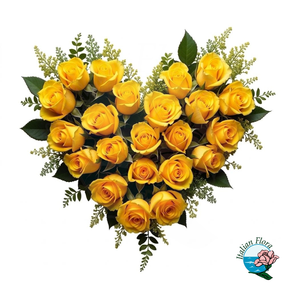 Cuore di rose gialle