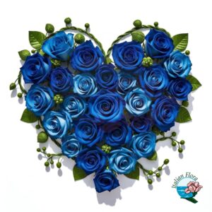 Cuore di rose blu