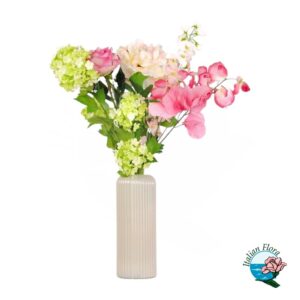 Pink Elegance – Bouquet di fiori artificiali in vaso